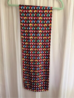 Vintage Mickey & Co Disney Multicolor Geometric Mickey Silhouette Scarf 10x58”